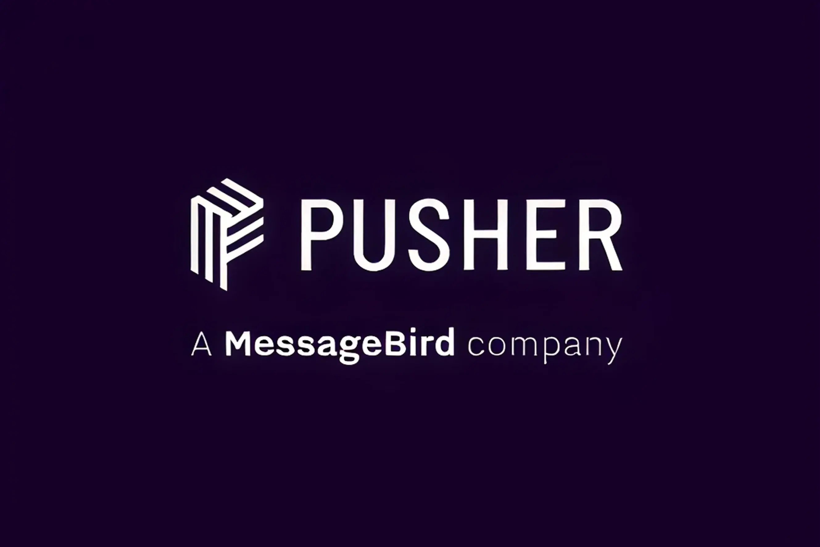 Pusher brand logo, a MessageBird company.